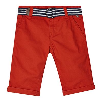 J by Jasper Conran Boys' dark orange belted chino shorts